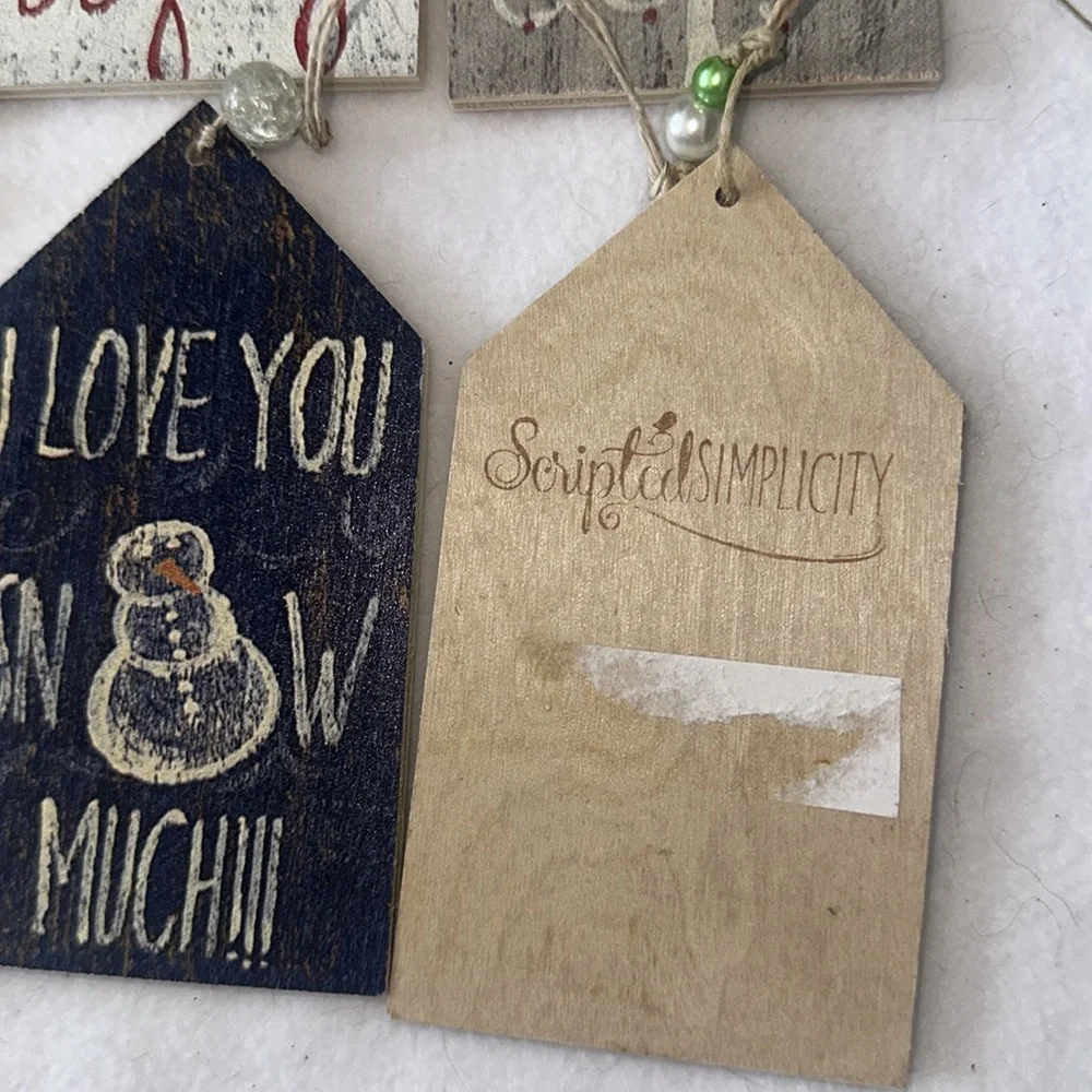 Handmade wooden ornament Scripted Simplicity Handcrafted Rustic Cottage Core NEW